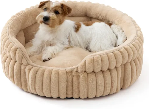 Miniatura 9 de Bedsure ComfyFleece™ - Cama para gatos, lavable y redonda para mascotas para gatos de interior, cama de pana súper suave con parte inferior