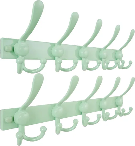 Miniatura 63 de Dseap - Perchero para montaje en pared, base resistente calibre 12 vs Flimsy de 0.039 pulgadas, ganchos sólidos antidesgarros, montaje en perno
