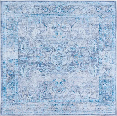 Miniatura 8 de SAFAVIEH Alfombra lavable Tucson Collection - 2'6" x 4', morado y azul, antideslizante y fácil de limpiar, ideal para sala de estar, dormitorio