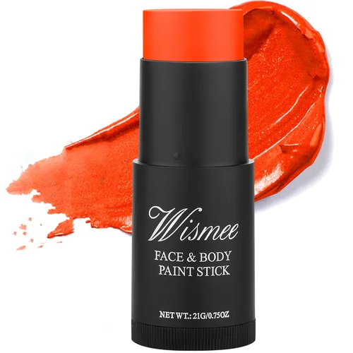 Miniatura 20 de Ojo naranja negro Deportes, palo de pintura de cuerpo de cara naranja, resistente al sudor, impermeable, pintura facial, maquillaje para Halloween