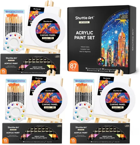 Miniatura 9 de Shuttle Art Kit de pintura para adultos y parejas, kit de pintura para citas nocturnas y manualidades, con 2 paquetes de pintura de 15 colores, 2