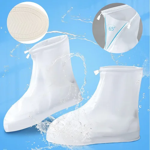 Miniatura 9 de Fundas impermeables para botas de lluvia, con control de arena, antideslizantes, suela de goma de PVC, reutilizables, botas de lluvia y nieve