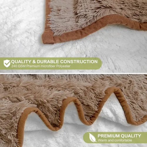 Miniatura 4 de Manta con Capucha Usable de Perezoso para Adultos - Pelaje Sintético Esponjoso Súper Suave y Desgreñado, Forro Polar Peludo Difuso Cálido Acogedor