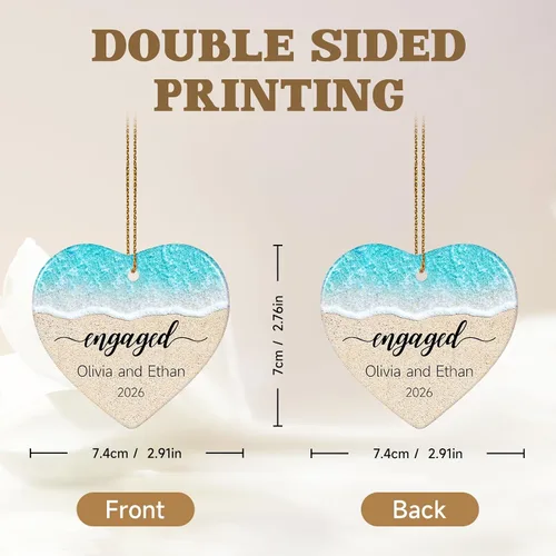 Miniatura 3 de Adorno personalizado para casados de primera Navidad 2026, regalos de compromiso para parejas, adorno de boda personalizado para recién casados