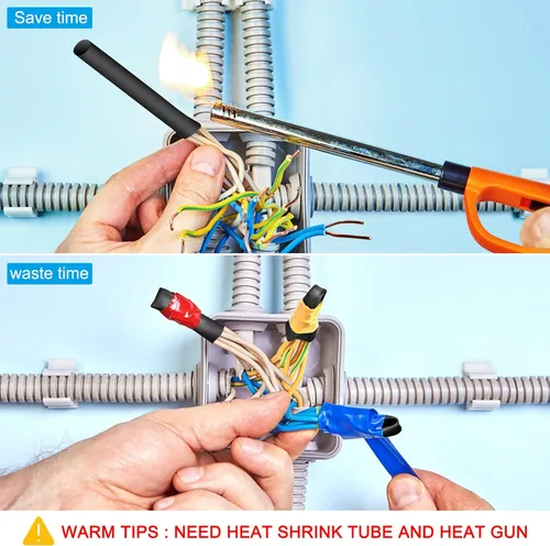 Miniatura 5 de Tatuo Funda de cable trenzada expandible de 65.6 pies, funda de alambre trenzado de varios tamaños con 120 tubos termorretráctiles para televisión