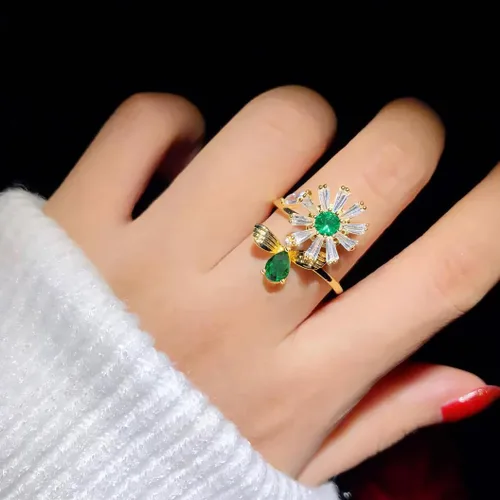 Miniatura 7 de Anillo antiestrés para mujer Aniety, collares giratorios de girasol para mujeres, anillos giratorios para ansiedad, anillos de ansiedad de acero