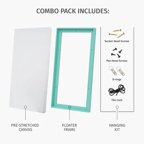 Miniatura 5 de Pixy Canvas Paquete económico de lienzo estirado de 8 x 10 pulgadas de profundidad y marco flotante para tus pinturas/obras de arte, arte de pared