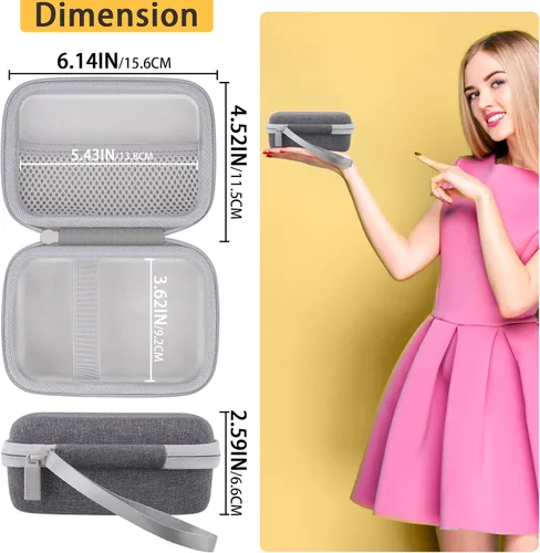 Miniatura 6 de co2CREA Estuche rígido de repuesto para impresora Fujifilm Instax Mini Link 3 2 1 (funda blanca ceniza + interior blanco)