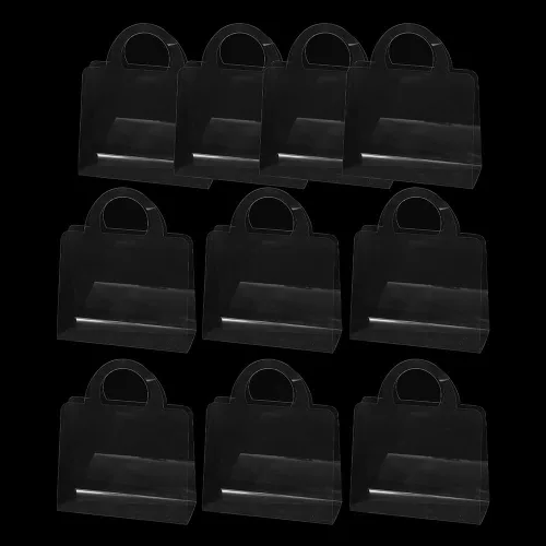 Miniatura 3 de Bolsas de flores transparentes con asas para ramos de floristería, suministros de embalaje, 10 unidades, día de San Valentín, 13.7 x 9.8 x 4.7