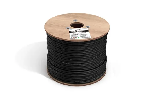fast Cat. Cable Ethernet Cat6 Direct Burial para exteriores de 500 pies, impermeable, 100 W, conductores de cobre sólido 23 AWG y chaqueta OSP -