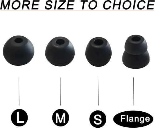 Miniatura 3 de Almohadillas de repuesto de silicona para Beats Flex, X, Powerbeats - Doble brida, goma, 8 pares de color negro