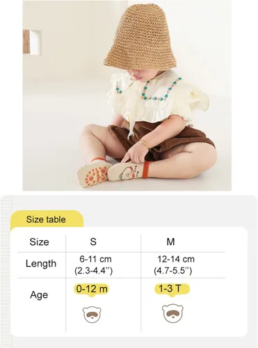 Miniatura 7 de BEHELE Calcetines antideslizantes para bebés, calcetines antideslizantes para niños y niñas, para recién nacidos, 6 pares