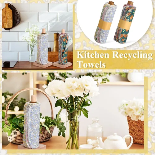 Miniatura 2 de Redbaker 50 piezas de toallas de papel reutilizables paños de cocina sin papel paños de algodón lavables toallas de papel absorbentes para inodoro