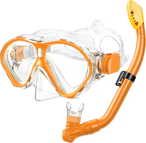 Miniatura 11 de Gintenco Juego de esnórquel para niños, máscara de buceo para niños como gafas de natación unisex, juego de máscara de buceo antivaho y esnórquel