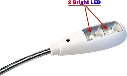 Miniatura 5 de Lámpara de Lectura LED USB con Ajuste Regulable de 2 Brillos, Cuello de Ganso Flexible, Luz USB para Notebook Laptop Teclado, Powerbank