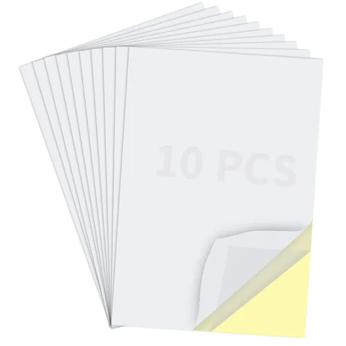 Birllaid 10 hojas de cinta adhesiva transparente de doble cara para manualidades, hojas de cinta adhesiva de tamaño A4 súper fuerte para arte DIY,
