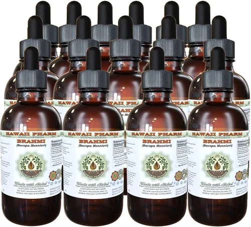 Miniatura 7 de Hawaii Pharm Brahmi Extracto líquido sin alcohol, Brahmi líquido (Bacopa Monnieri) Suplemento herbario natural de glicerita de hierbas secas enteras