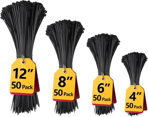Miniatura 7 de Bridas de 12 pulgadas (paquete de 2000), 45 libras, bridas de alambre negro, resistentes a los rayos UV para uso en exteriores LOCKLOCK
