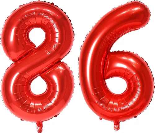 Miniatura 75 de Globo de helio rojo del número 10 de 40 pulgadas, autosellado para decoración de fiesta de cumpleaños y decoración de fiesta de aniversario (rojo 10)