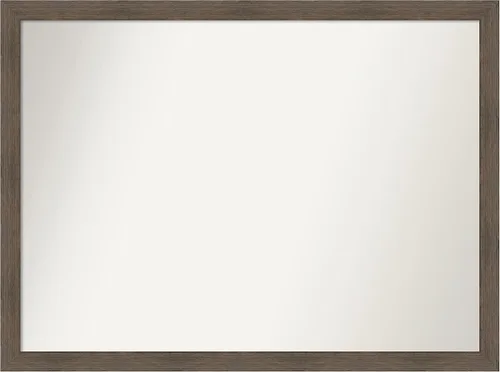 Miniatura 458 de Amanti Art Espejo de pared personalizado no biselado (24 x 27 pulgadas), marco estrecho de nogal chipre - varios tamaños personalizados - Espejo
