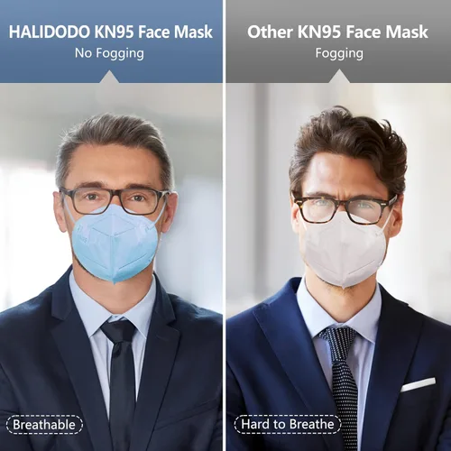 Miniatura 5 de Mascarilla KN95, paquete de 60 unidades, 5 capas, envueltas individualmente, transpirable, cómoda, máscara de seguridad con más del 95% de Rojo