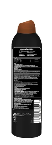 Miniatura 2 de Australian Gold - Protector solar en aerosol continuo con bronceador instantáneo SPF 15, brillo inmediato y secado rápido, amplio espectro