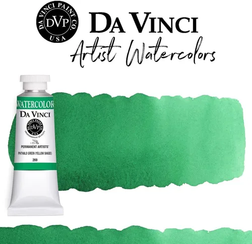 Miniatura 263 de DA VINCI PAINTS Pintura Acuarela Profesional para Artistas, Alizarin Crimson (Quinacridone), 37ml Índigo