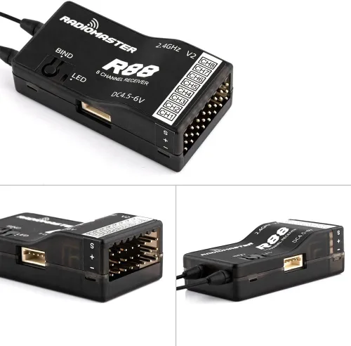 Miniatura 5 de RadioMaster R81 R84 R86 R86C R88 R161 R168 2.4GHz Over 1KM SBUS Nano Receptor Compatible FrSky D8 TX16S Soporte Retorno RSSI (R88 V2 8CH Receptor)