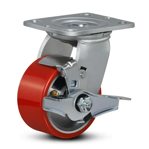 Miniatura 8 de Ruedas industriales de 4 x 2 pulgadas, ruedas resistentes, ruedas de poliuretano, capacidad de hasta 3200 libras. Uso para camión de plataforma