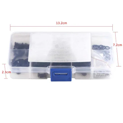 Miniatura 8 de Tornillo de cabeza plana, 180 tornillos de cabeza de botón plano M3 hexagonal y arandelas M3/M4 Kit surtido de tornillos de tuerca hexagonal