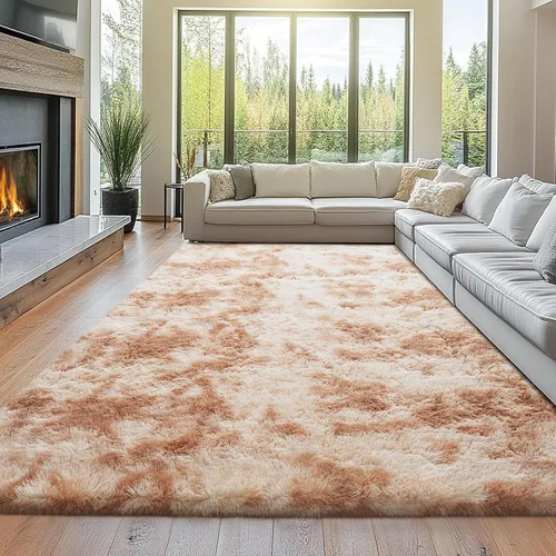 Miniatura 30 de Topmaxcs Alfombra de Área de Pelo Largo Negro para Dormitorio: 8x10 Alfombras de Área de Pelo Largo Esponjosas para Sala de Estar- Alfombras