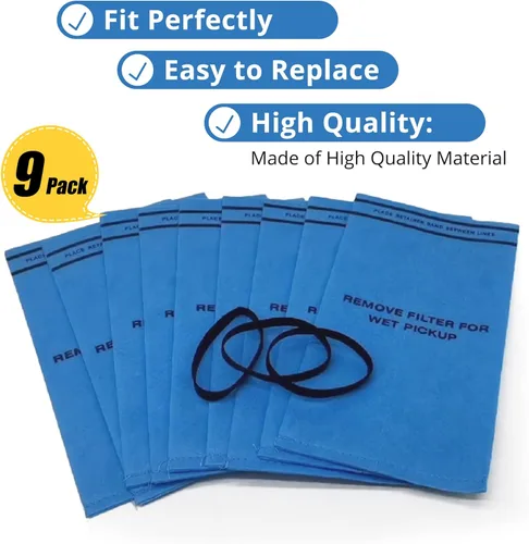 Miniatura 2 de Smilefil - Paquete de 9 bolsas de filtro de vacío en seco y húmedo compatibles con Stinger de 2.5 a 5 galones WS0255VA, WORKSHOP WS01025F, Craftsman