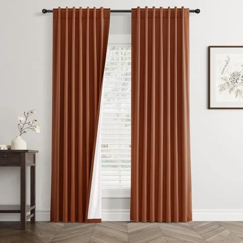 Miniatura 26 de Cortinas Opacas de Lino Beige Blanco de 84 Pulgadas de Largo, Juego de 2 Paneles para Sala de Estar y Dormitorio, Térmicas con Reducción de Ruido