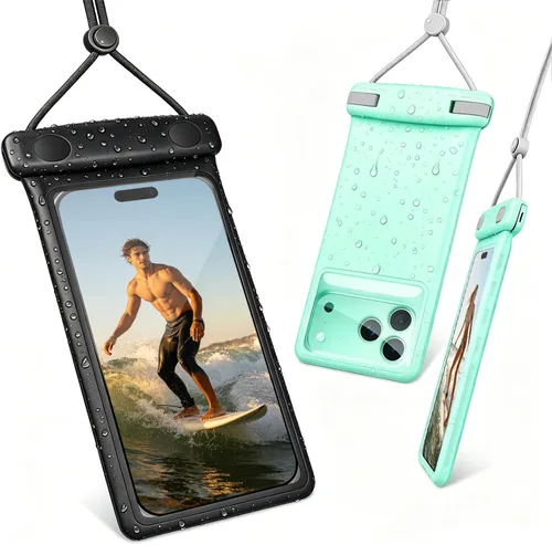 Miniatura 16 de wellhouse Bolsa impermeable para teléfono, funda impermeable para iPhone 17 16 15 14 Pro Max XS Samsung, IPX8 3D bolsa seca para teléfono celular