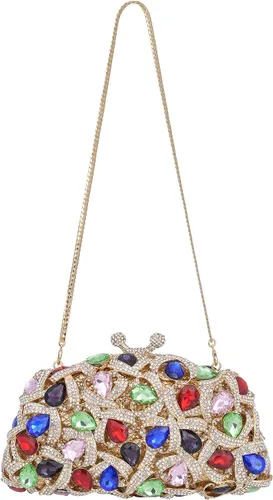 Miniatura 6 de MOSSMON Bolso de noche de lujo con diamantes de imitación de cristal
