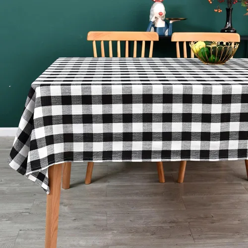 Miniatura 12 de Mantel de Algodón Resistente para Mesa Cuadrada Estilo Granja Vintage Mantel Lavable Cobertura de Mesa Rústica (Gris, 52''x52'')