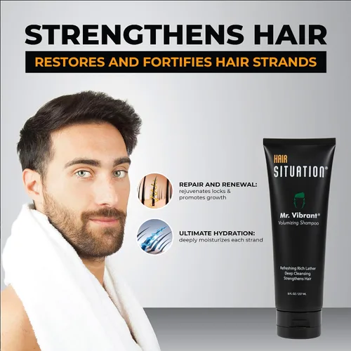 Miniatura 3 de Hair Situation Mr. Vibrant Champú voluminizador para hombre con biotina y bloqueador de DHT – Fórmula espesante para un cabello más fuerte y lleno