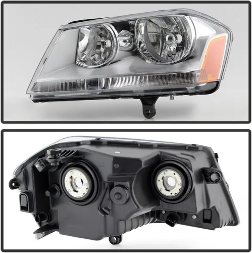 Miniatura 2 de ACANII - Juego de faros delanteros cromados para Dodge Avenger 2008-2014, juego de repuesto para el lado del conductor + del pasajero