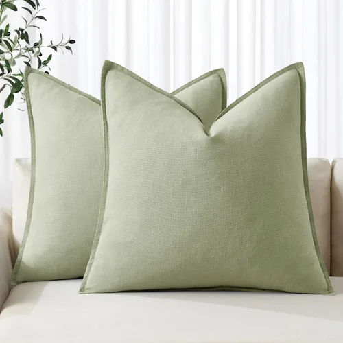 Miniatura 10 de MIULEE - Juego de 2 fundas de almohada decorativas de lino, estilo bohemio, rústico, neutral, para sofá, cama, 16 x 16 pulgadas, color marrón