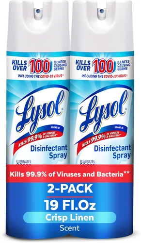 Lysol Aerosol desinfectante, suministros de limpieza esenciales para el hogar, aerosol multiusos para habitaciones, aerosol desinfectante