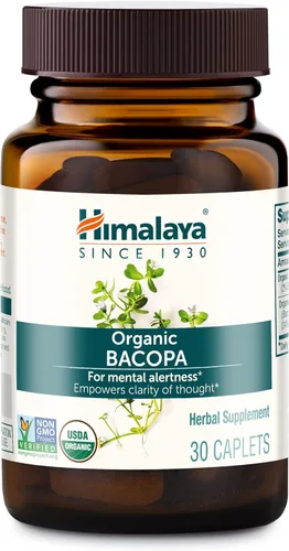 Himalaya Bacopa orgánica - Suplementos herbales de Bacopa Monnieri para el apoyo a la memoria y la concentración - USDA Orgánico, vegano, sin OMG,