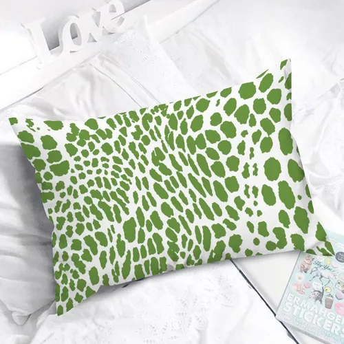 Miniatura 5 de ArogGeld Funda de almohada lumbar, estampado de guepardo verde, leopardo, estampado de leopardo, manchas de animales, almohada decorativa verde, A-17