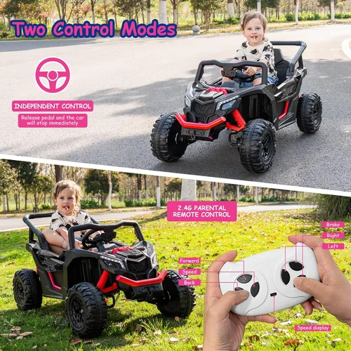 Miniatura 4 de Run Fast - Automóvil eléctrico de 12 V para niños con control remoto para padres, juguete de paseo con batería eléctrica para niños de 3 a 5 años