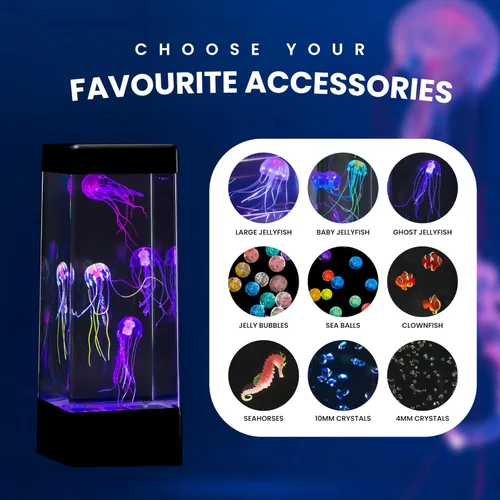 Miniatura 7 de JINX LUMINOUS JELLYFISH Lámpara grande de alta calidad – Luz LED de 14 pulgadas para acuario con medusas flotantes realistas – Alternativa