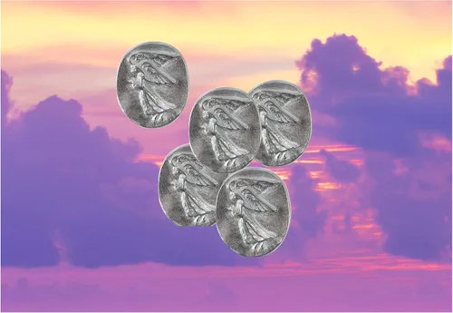 Miniatura 3 de Earth Therapy - Paquete de 5 monedas de ángel de la guarda de bolsillo con tarjetas de oración de serenidad - Dije de ficha para cartera o automóvil