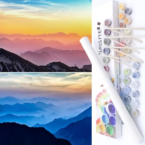 Miniatura 22 de BAISITE Kit de pintura por números para adultos principiantes, 12 pulgadas de ancho x 16 pulgadas de largo, paquete de 2 lienzos para kits