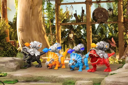 Miniatura 7 de ZURU SMASHERS Isla de Dinosaurios T-Rex Batallas (Versión Negra) de ZURU 50+ Sorpresas Dinosaurio Coleccionable para Niños T-Rex Triceratops Slime