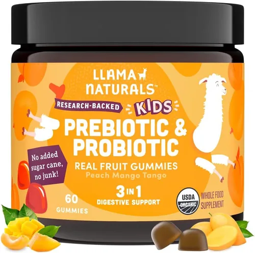 Miniatura 11 de Llama Naturals Gomitas de probióticos para niños con fibra prebiótica, veganas, prebióticos y probióticos orgánicos para el apoyo a la salud