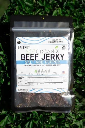 Miniatura 4 de Ace Organix Bocadillo de carne seca prémium de pechuga, varios sabores, fabricado en Estados Unidos (paquete variado de 5 sabores)