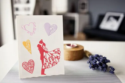 Miniatura 4 de Troqueles de corte de metal para parejas de San Valentín, novios, corazones de amor para boda, día de San Valentín, tarjetas, manualidades, álbumes